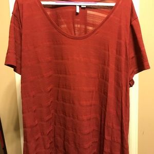 NWOT Cato Fashions 26/28W Burgundy Striped Tee
